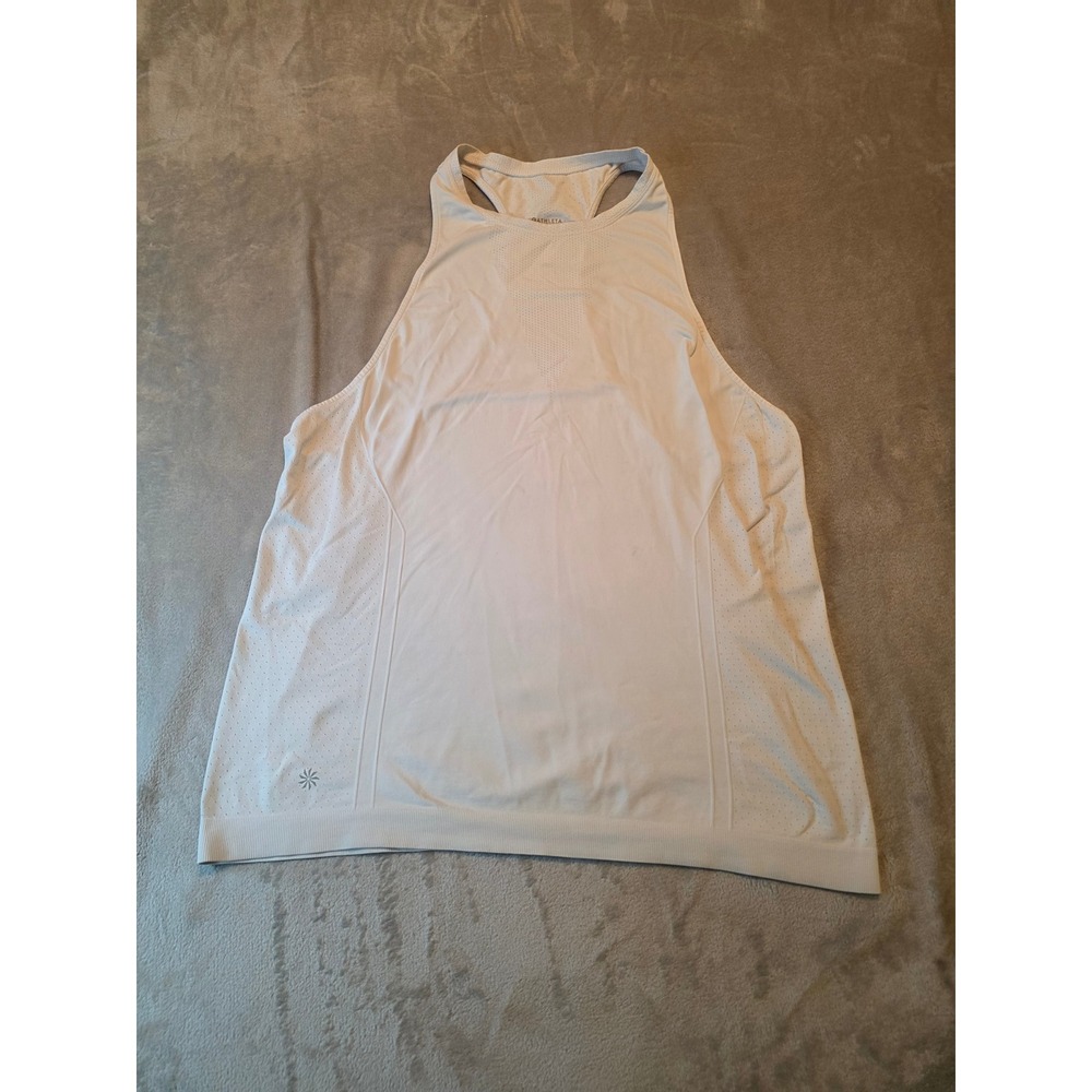Athleta Nitro Tank Top Womens Medium White Perforated Seamless Activewear